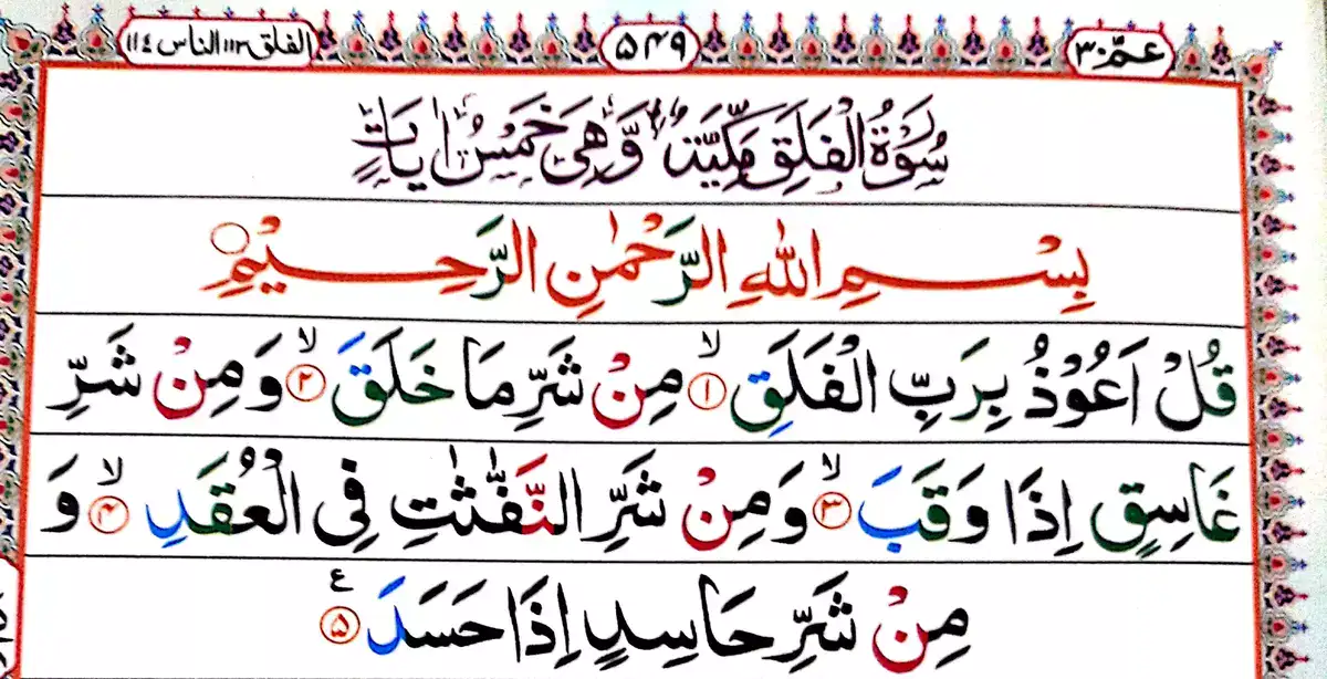 surah falaq tarjuma in urdu