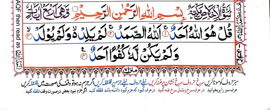 Surah Ikhlas Translation in Urdu